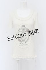 axes femme / レースフレームTシャツ  アイボリー O-25-04-20-003-AX-TS-IG-OS