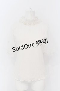 axes femme / スタンドフリルビジュープルオーバー  アイボリー O-25-04-20-024-AX-TO-IG-OS