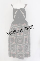 axes femme / ビッグリボン小花柄ロングワンピース  クロ O-25-04-20-025-AX-OP-IG-OS