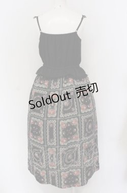 画像2: axes femme / ビッグリボン小花柄ロングワンピース  クロ O-25-04-20-025-AX-OP-IG-OS