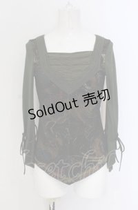 Ozz On / メッシュレイヤードカットソー  グリーン O-25-04-20-026-OO-TO-IG-OS