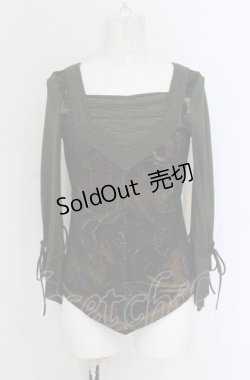 画像1: Ozz On / メッシュレイヤードカットソー  グリーン O-25-04-20-026-OO-TO-IG-OS