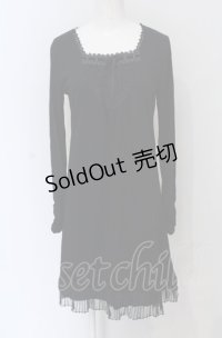 axes femme / チュールプリーツロングインナーカットソー  クロ O-25-04-20-004-AX-OP-IG-OS