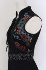 画像2: Ozz On / チャイナボタンノースリーブワンピース  ブラック O-25-04-20-029-OO-OP-IG-ZI (2)