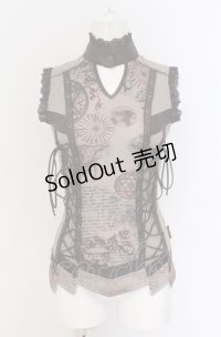 Ozz On / ダブルレースアップスチームノースリーブトップス  ブラウン系 O-25-04-20-030-OO-TO-IG-OS