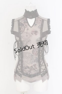 画像1: Ozz On / ダブルレースアップスチームノースリーブトップス  ブラウン系 O-25-04-20-030-OO-TO-IG-OS