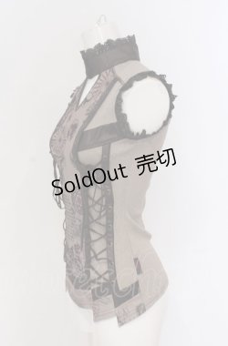 画像2: Ozz On / ダブルレースアップスチームノースリーブトップス  ブラウン系 O-25-04-20-030-OO-TO-IG-OS