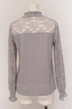 画像2: axes femme / レース切り替えテレコカットソー M グレー O-25-04-20-032-AX-TO-IG-OS