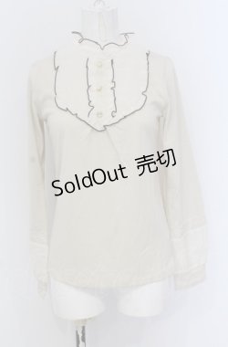 画像1: axes femme / スタンドカラーブラウス風プルオーバー M アイボリー O-25-04-20-037-AX-TO-IG-OS