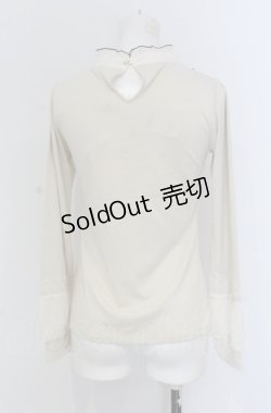画像3: axes femme / スタンドカラーブラウス風プルオーバー M アイボリー O-25-04-20-037-AX-TO-IG-OS