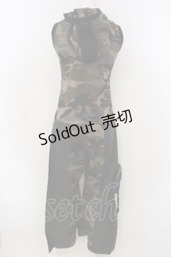 画像4: Qutie Frash / カモフラオールインワン  ブラック×カーキ系 O-25-04-21-003-QU-OP-IG-OS