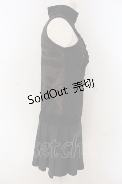 画像3: Qutie Frash / 蜘蛛の巣レースアップノースリーブワンピース  ブラック×レッド O-25-04-21-032-QU-OP-IG-OS