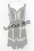 axes femme / レース配色ワンピース M クロ O-25-04-21-036-AX-OP-IG-OS