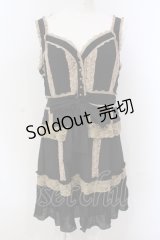 axes femme / レース配色ワンピース M クロ O-25-04-21-036-AX-OP-IG-OS