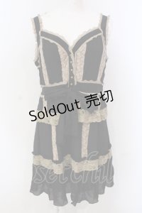 axes femme / レース配色ワンピース M クロ O-25-04-21-036-AX-OP-IG-OS