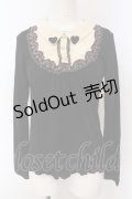 axes femme / ハートレースブロッキングプルオーバー M クロ×生成り O-25-04-21-037-AX-TO-IG-OS
