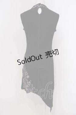 画像4: Ozz On / ジップ配色ネット切り替えチャイナワンピース  ブラック×パープル O-25-04-21-038-OO-OP-IG-OS