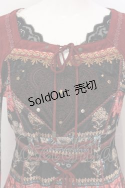 画像2: Ozz oneste / ベロア総柄チュニック  ブラック×レッド系 O-25-04-21-040-OO-OP-IG-OS