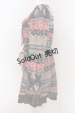 画像3: Ozz oneste / ベロア総柄チュニック  ブラック×レッド系 O-25-04-21-040-OO-OP-IG-OS