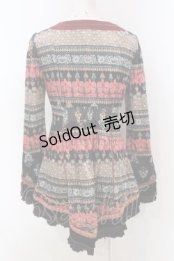 画像4: Ozz oneste / ベロア総柄チュニック  ブラック×レッド系 O-25-04-21-040-OO-OP-IG-OS