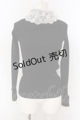 merry jenny / レースリブニット  クロ×アイボリー O-25-04-21-044-LO-TO-IG-ZT164