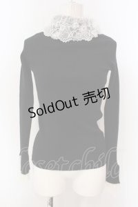 merry jenny / レースリブニット  クロ×アイボリー O-25-04-21-044-LO-TO-IG-ZT164