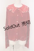 alcali / キャットカラーアランニットカーディガン  アカ O-25-04-21-045-LO-TO-IG-ZI