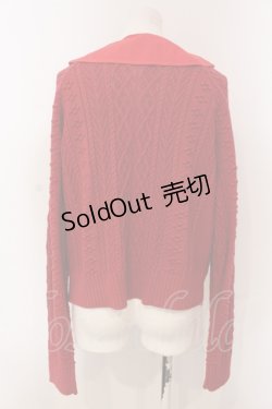 画像3: alcali / キャットカラーアランニットカーディガン  アカ O-25-04-21-045-LO-TO-IG-ZI