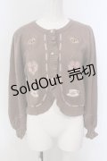 axes femme kawaii / Rosy Bearニットカーデ  ブラウン O-25-04-21-046-AX-TO-IG-OS