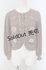 axes femme kawaii / Rosy Bearニットカーデ  ブラウン O-25-04-21-046-AX-TO-IG-OS