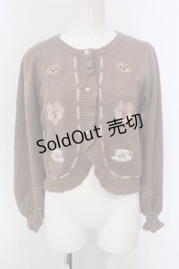 axes femme kawaii / Rosy Bearニットカーデ  ブラウン O-25-04-21-046-AX-TO-IG-OS