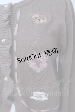 画像2: axes femme kawaii / Rosy Bearニットカーデ  ブラウン O-25-04-21-046-AX-TO-IG-OS