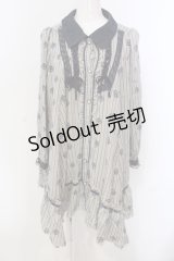 axes femme / フリルヘムシャツチュニック  ベージュ×ネイビー O-25-04-21-049-AX-OP-IG-OS