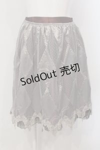 OZZ ANGELO / ダイヤサテンチュールスカート  シャンパンベージュ×ワイン O-25-04-21-052-OO-SK-IG-OS