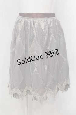 画像1: OZZ ANGELO / ダイヤサテンチュールスカート  シャンパンベージュ×ワイン O-25-04-21-052-OO-SK-IG-OS