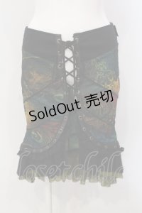 Ozz Croce / フィッシュテール総柄オーバースカート  グリーン系×ブラック O-25-04-21-053-OO-SK-IG-OS