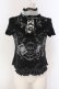 画像1: FRILL / トランププリントオリジナルリボンレースアップTシャツ  ブラック O-25-04-21-054-HN-TO-IG-OS (1)