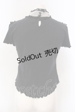 画像5: FRILL / トランププリントオリジナルリボンレースアップTシャツ  ブラック O-25-04-21-054-HN-TO-IG-OS