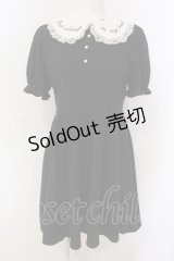 Ank Rouge / 襟刺繍カットワンピース  クロ×シロ O-25-04-21-056-CA-OP-IG-OS