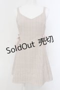 evelyn / サイドリボンチェック柄ジャンスカ  ピンク￥ O-25-04-21-057-LO-OP-IG-OS