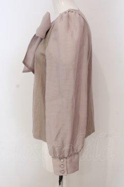 画像2: evelyn / シアーリボンリブトップス  ピンクベージュ O-25-04-21-058-LO-TO-IG-OS