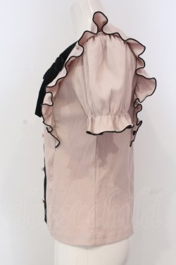 画像2: Ank Rouge / リボンタイ配色リブトップス  ピンク×クロ O-25-04-21-060-CA-TO-IG-OS