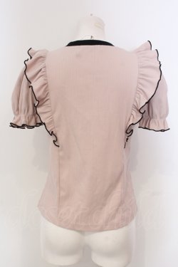 画像3: Ank Rouge / リボンタイ配色リブトップス  ピンク×クロ O-25-04-21-060-CA-TO-IG-OS