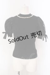 Swankiss / レースパフスリーブテレコトップス  クロ O-25-04-21-062-CA-TO-IG-OS