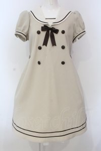 Innocent World / ピコレースのセーラーワンピース  ベージュ O-25-04-21-005-IW-OP-IG-OS