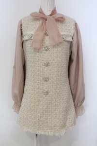 Swankiss / AD tweed kirakiraO/P ワンピース  ピンク O-25-04-21-068-CA-OP-IG-ZT049