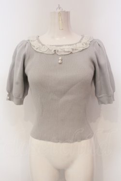画像1: evelyn / シフォンフリルテレコトップス  グレー O-25-04-21-069-LO-TO-IG-OS