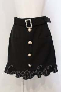 Ank Rouge / パールバックルベルトフレアーヘムスカート  クロ O-25-04-21-072-CA-SK-IG-ZT276