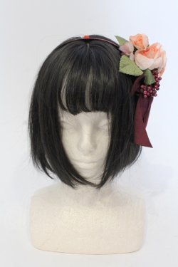 画像2: Innocent World / バラと木の実のカチューシャ  ワイン O-25-04-21-085-IW-AC-IG-OS