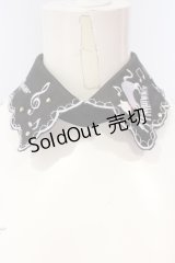 axes femme POETIQUE / ネコメロディ刺繍付け襟  クロ O-25-04-21-092-AX-ZA-IG-OS
